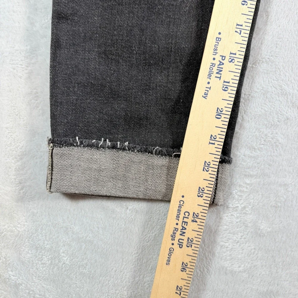 Riders by Lee Indigo Women's Fray Hem Cuffed Boyfriend Jeans Black Wash Size 14